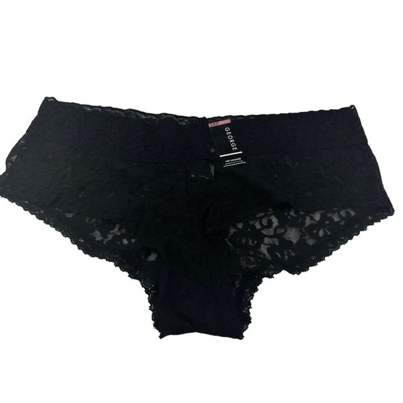 George Other - George Women's Size 7 Large Panty Lace Hip Hugger Black New With Tags